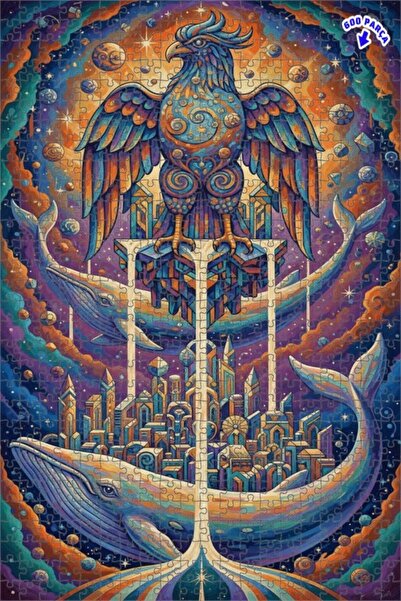 Teona Ahşap ألغاز خشبية مؤطرة ذات طابقين من فانتاستيك كرياتشرز سيتيز، لوحة زي...