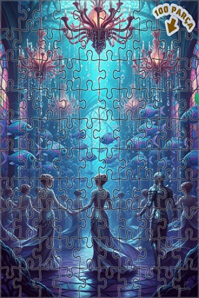 Teona Ahşap لغز خشبي رقمي رائع ذو طابقين بإطار مزدوج بتصميم رقصة الأسماك تحت ...