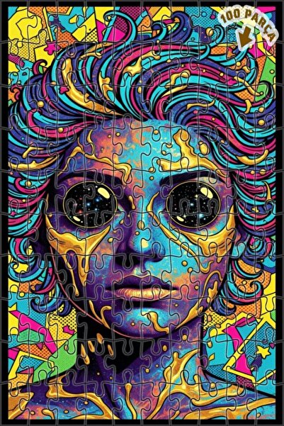 Teona Ahşap بوب آرت سبيس آي لويس - لغز خشبي مؤطر ذو طبقتين للنساء 100 قطعة 25x25