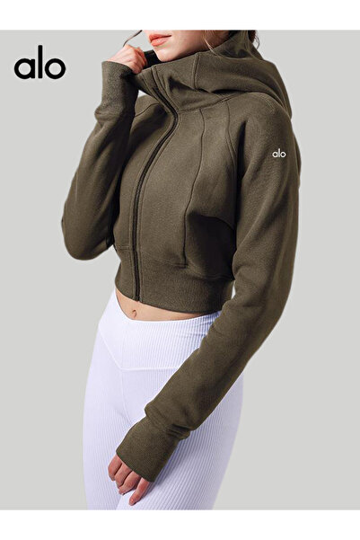 Alo women's sports coat with a slimming waist design for a slender figure app...