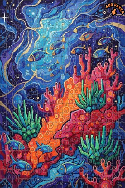 Teona Ahşap لغز خشبي حديث ذو طبقتين على شكل مجموعة أسماك ملونة تحت الماء 400 ...