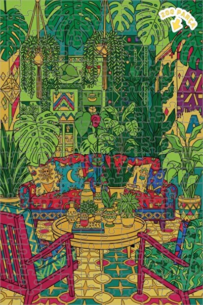 Teona Ahşap لغز خشبي مؤطر من بوهيم آرت هوم كونسبت مكون من طابقين 200 قطعة 25x35