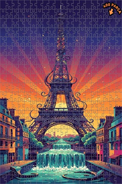 Teona Ahşap لغز خشبي مؤطر ذو طبقتين من أعمال فنية لشلالات باريس 400 قطعة 35x35