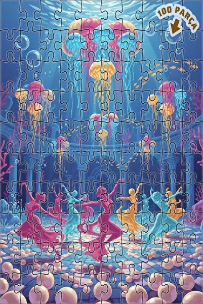 Teona Ahşap لغز خشبي بتصميم راقصات حورية البحر ورقصة قنديل البحر الملونة، 100...