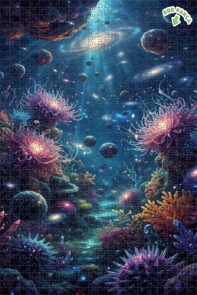 Teona Ahşap لغز خشبي مؤطر من طبقتين بتصميم حديقة كوزميك دينتلي كريستال، 800 ق...