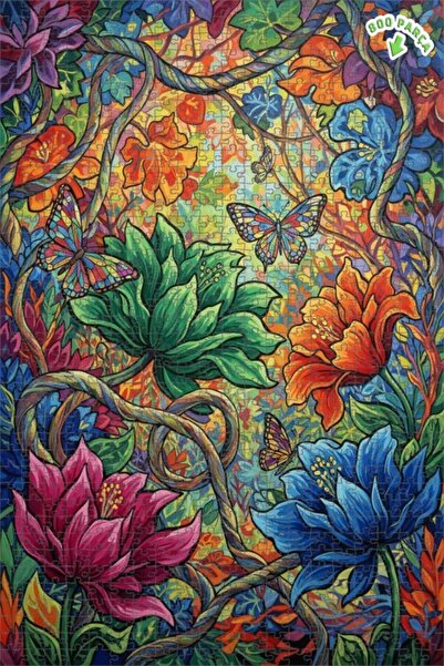 Teona Ahşap ألوان نابضة بالحياة، منظر غابة الفراشات، لوحة زيتية ذات طابقين، ل...