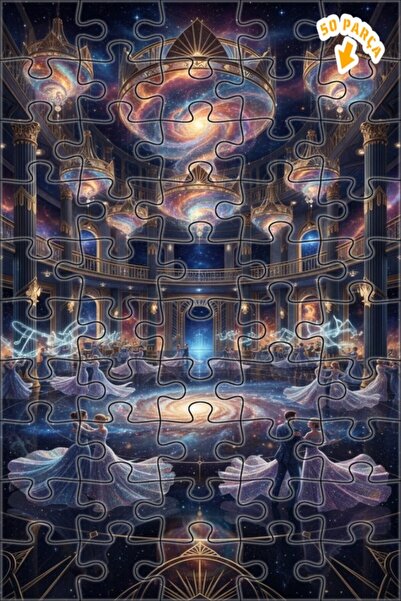 Teona Ahşap لغز خشبي بإطار مزدوج الطبقات من جالاكتيك بولو سالون 50 قطعة 15x25