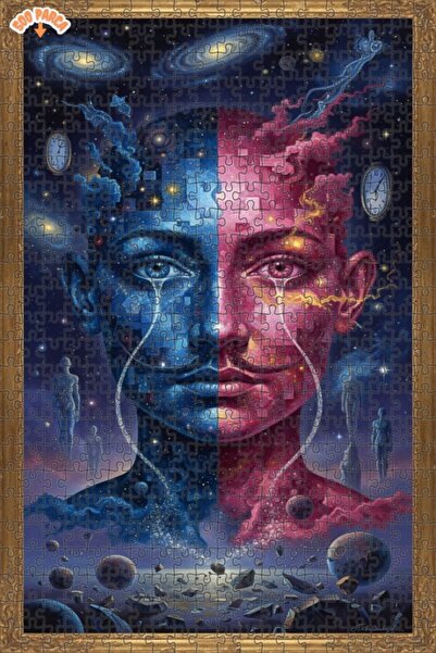 Teona Ahşap لوحة فنية ذات مظهر زيتوني تشبه الوجه الذي تظهره المجرة، لوحة خشبي...