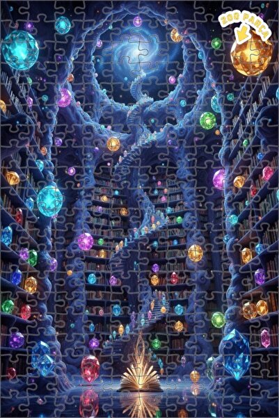 Teona Ahşap لغز خشبي مؤطر ذو طبقتين من مكتبة الكريستال السحرية 200 قطعة 25x35