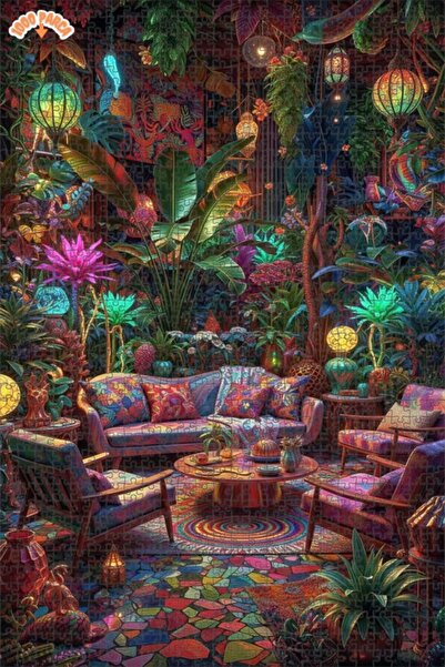 Teona Ahşap لغز خشبي مؤطر من طبقتين بتصميم لوحة زيتية استوائية من روياسي، 100...