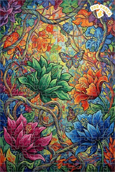 Teona Ahşap ألوان نابضة بالحياة، لوحة زيتية لغابة الفراشات، لغز خشبي مؤطر ذو ...