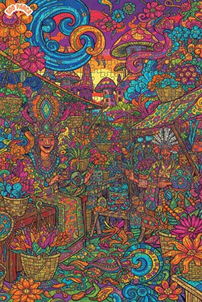 Teona Ahşap Dream Garden Double Layer Framed Wooden Puzzle 500 Pieces 50X30