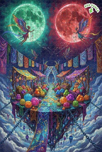 Teona Ahşap لغز خشبي بإطار مزدوج الطبقات بمظهر لوحة زيتية من سوق السحر 800 قط...