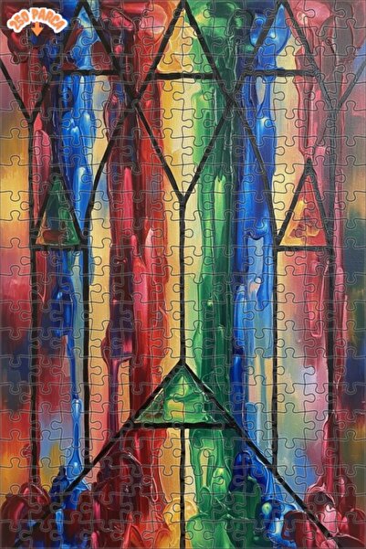 Teona Ahşap Rainbow Drop Art Double Layer Framed Wooden Puzzle 250 Pieces 30X30