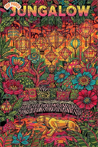 Teona Ahşap Wild Forest Canvas Printed Double Layer Framed Wooden Puzzle 150 ...