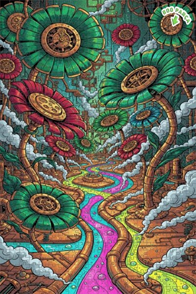 Teona Ahşap لغز خشبي بإطار مزدوج الطبقات من سلسلة فلورسنس ستيم فيوتوريستيك، 8...