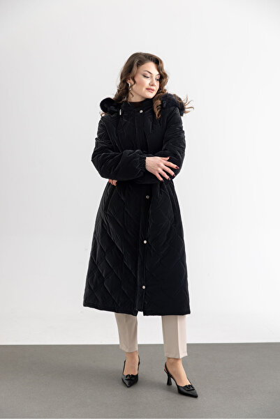 TUĞBA ERGÜL Women's Hooded Nova Quilted Coat
