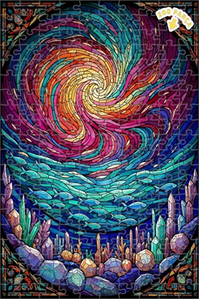 Teona Ahşap لغز خشبي ملون على شكل منارة وشلال زجاجي ملون، ذو طابقين، 200 قطعة...