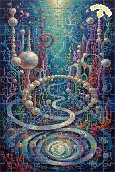 Teona Ahşap عالم تحت البحر الغامض، لوحة زيتية ذات مظهر مزدوج الطبقات، لغز خشب...