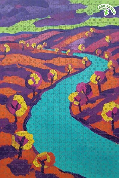 Teona Ahşap ألوان نابضة بالحياة، منظر نهري، لوحة زيتية، لغز خشبي مؤطر ذو طابق...