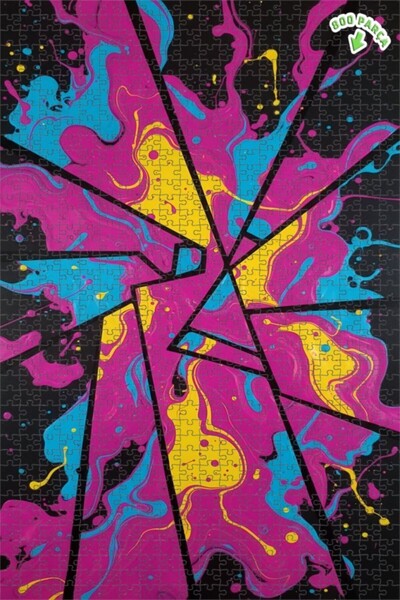 Teona Ahşap لغز خشبي مؤطر ذو طبقتين من Energetic Drip Art Modern Art، 800 قطع...