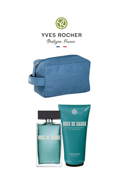 Yves Rocher Seyahat Çantalı Erkek Bakım Seti Parfüm 100 ml + Saç ve Vücut Şam...