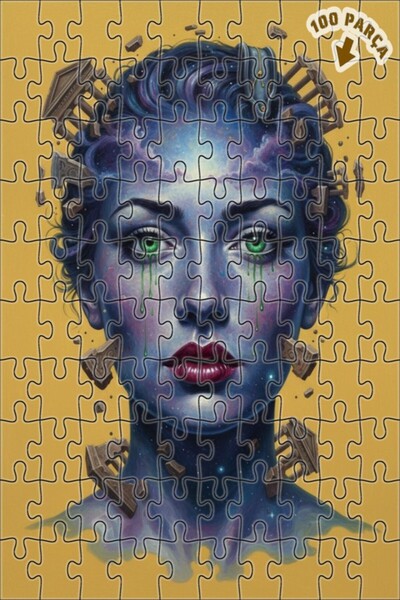 Teona Ahşap ألغاز الوجه الكوني، لوحة زيتية ذات طبقات مزدوجة، لغز خشبي مؤطر، 1...