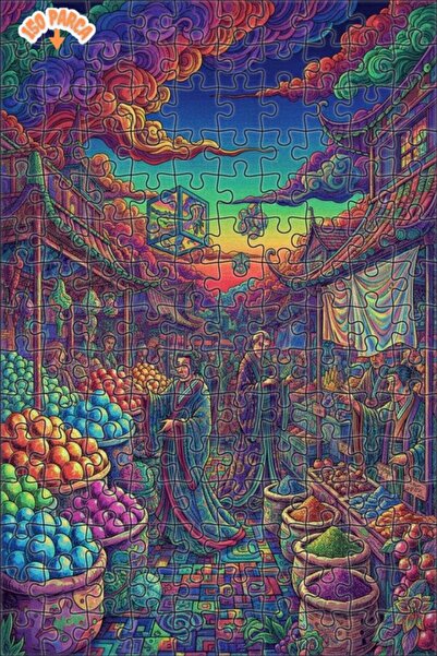 Teona Ahşap لغز خشبي ملون من سوق آسيا مقطوع بالليزر، ذو طبقتين، 150 قطعة، مقا...