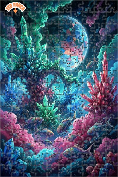 Teona Ahşap لوحة خشبية مؤطرة على شكل سمكة كريستال بلانيت دانس، مكونة من طبقتي...