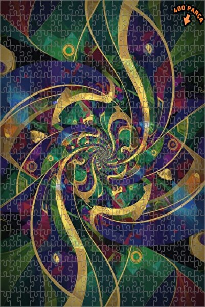 Teona Ahşap لغز خشبي ذو طبقتين بتصميم حلزوني ذهبي 400 قطعة 35x35