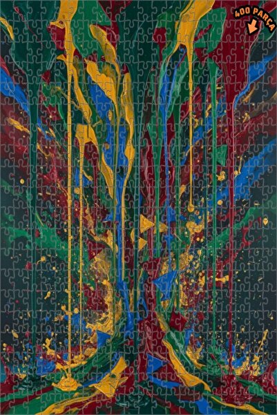 Teona Ahşap لغز خشبي مؤطر من طبقتين من Soyut Damla Art، 400 قطعة، مقاس 35x35