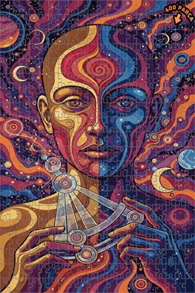 Teona Ahşap لوحة زيتية لشخصية بشرية مفعمّة بالروحانية والروح الكونية، لوحة خش...