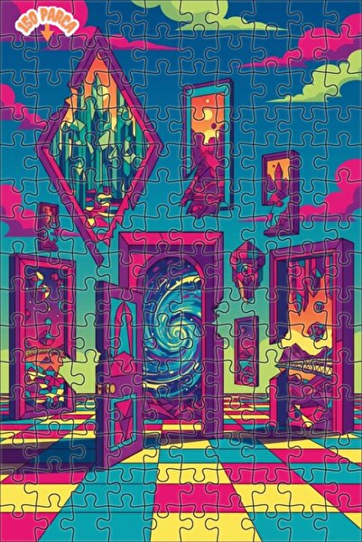 Teona Ahşap Mysterious Doors Universe Double Layer Framed Wooden Puzzle 150 P...