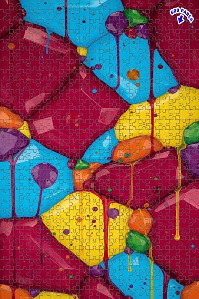 Teona Ahşap لغز خشبي ملون من Colorful Damla Art، لغز خشبي مؤطر بطبقتين، 600 ق...