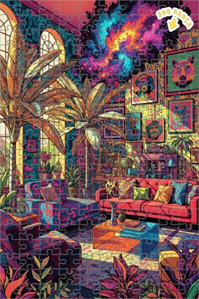 Teona Ahşap لغز خشبي مزدوج الطبقات من سايكيديليك سالون دو، 200 قطعة، 25x35