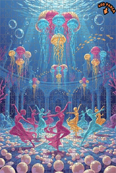 Teona Ahşap لغز خشبي بتصميم راقصات حورية البحر ورقصة قنديل البحر الملونة، 400...