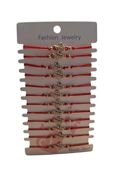 NoNameStore7 Set 12 martisoare, Tip bratara, Dimensiune reglabila, Șnur rosu