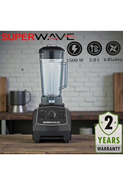 Super Wave Large 2-liter electric blender with 1500 watts of power and six bl...