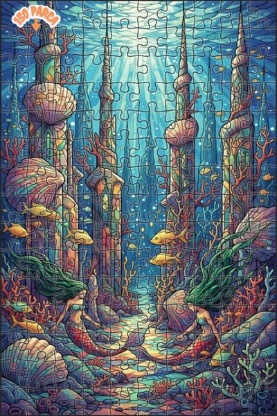 Teona Ahşap Mermaid Castle Tale Double Layer Framed Wooden Puzzle 150 Pieces ...