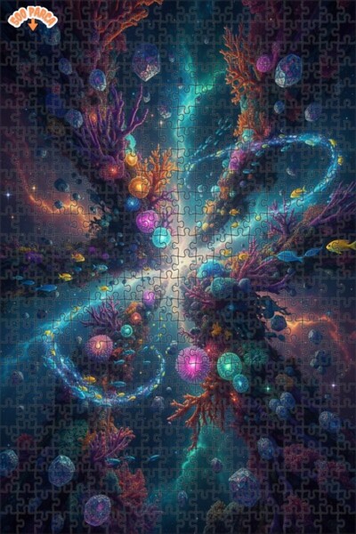 Teona Ahşap لغز خشبي ذو طبقتين من محيط البحر المرجاني الكوني 500 قطعة 50x30