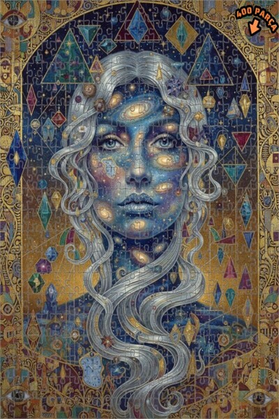 Teona Ahşap لغز خشبي بإطار مزدوج الطبقات بتصميم وجه امرأة من جالاكتيك كوزموس،...