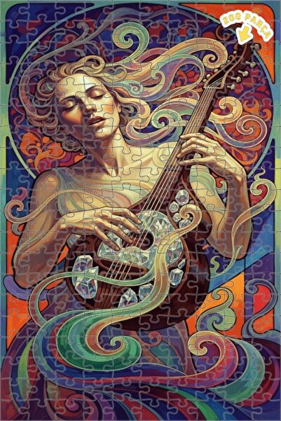 Teona Ahşap ألوان الألوان الموسيقية، لوحة زيتية، لغز خشبي مؤطر، 200 قطعة، 25x35