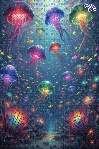 Teona Ahşap لغز خشبي بإطار مزدوج الطبقات بمظهر لوحة زيتية ساحرة تحت الماء 600...