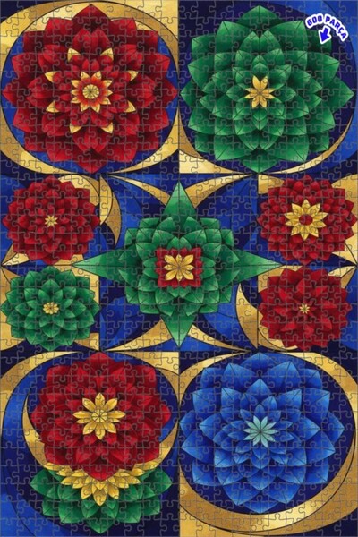 Teona Ahşap لغز خشبي مؤطر بطبقتين بتصميم زهور سحرية ومظهر مائي عصري 600 قطعة ...