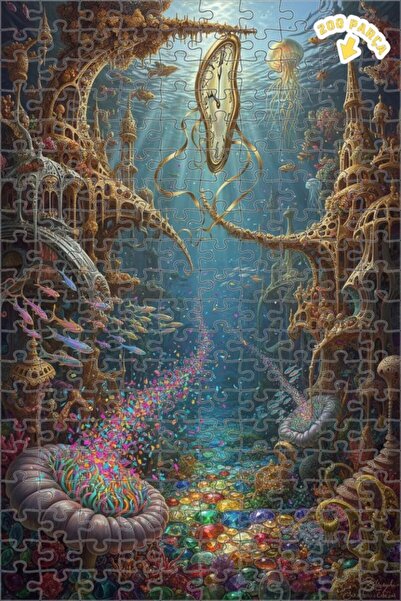 Teona Ahşap لغز خشبي مؤطر بطبقتين بمظهر لوحة زيتية لوقت الأمواج الخيالية 200 ...