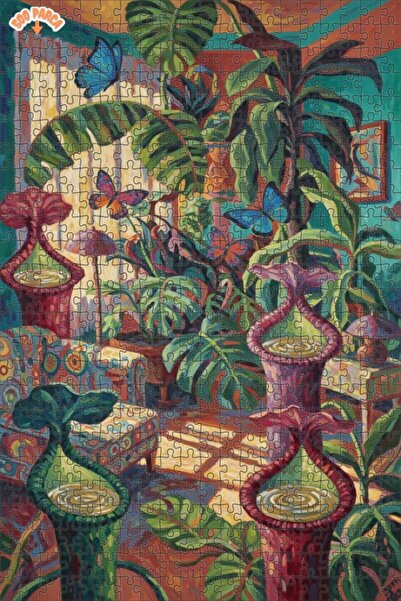 Teona Ahşap Tropical Garden Exploration Oil Painting Lookalike Wooden Puzzle ...
