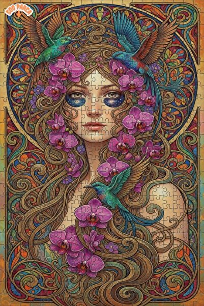 Teona Ahşap ألغاز خشبية ذات طبقتين بإطار ملون بتصميم طيور ملونة تبدو كلوحة زي...