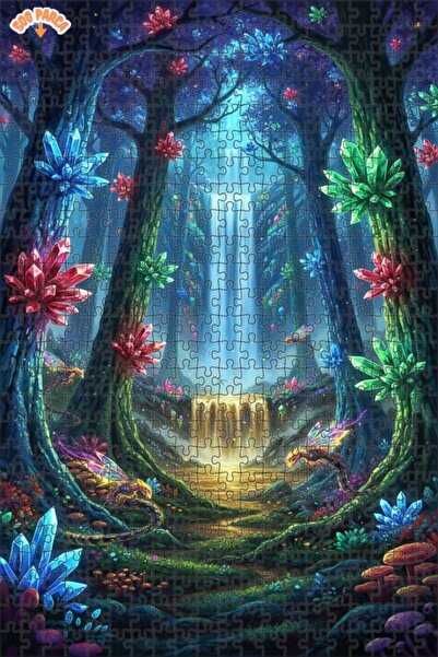 Teona Ahşap لغز فني على شكل تنين الغابة الكريستالية السحرية، لوحة زيتية، 500 ...