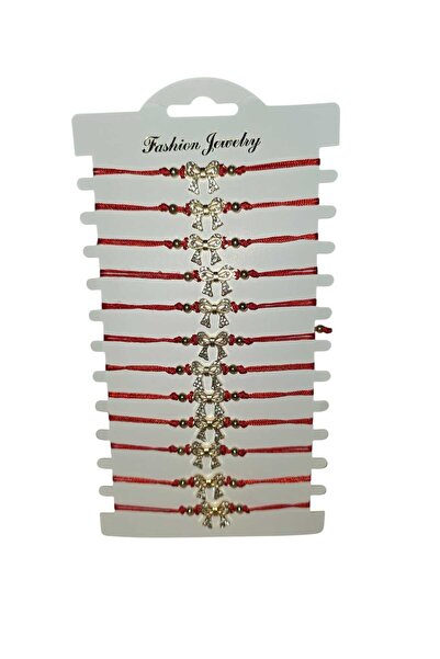 NoNameStore7 Set 12 martisoare, Tip bratara, Dimensiune reglabila, Șnur rosu