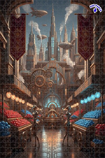 Teona Ahşap لغز خشبي بإطار مزدوج الطبقات بتصميم ستيامبنك ماركت فاخر، 600 قطعة...